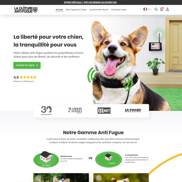 website design for La Clôture Anti Fugue