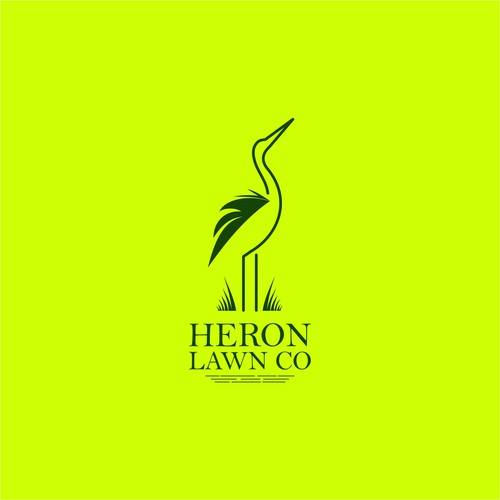 Modern Lawn Care Business with Heron Design by i-ali