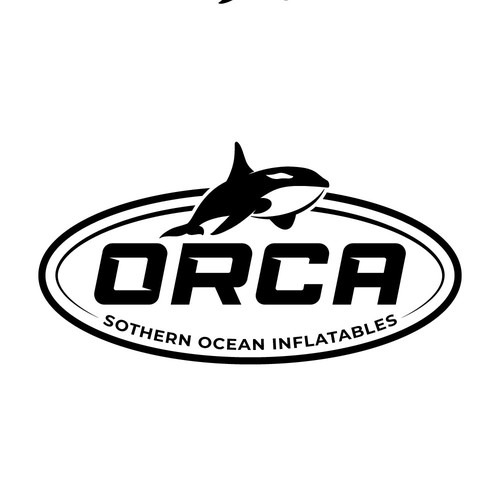 Boat brand logo  ORCA by SOUTHERN OCEAN INFLATABLES デザイン by AlarArtStudio™
