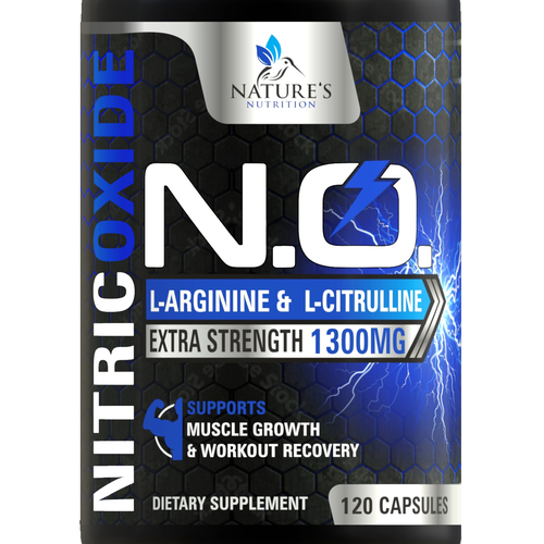 Nitric Oxide label design needed for Nature's Nutrition Design réalisé par Aalamvision