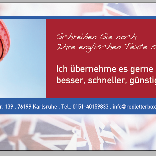 "postcard or flyer für Red Letterbox" winning Postcard, flyer or print