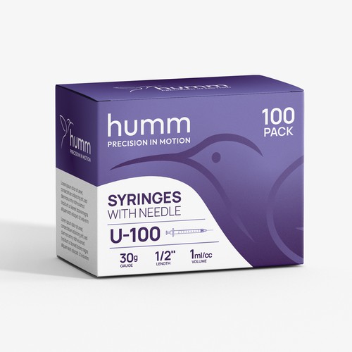 Designs | Hummingbird Inspired Syringe Needle Package Design | Product ...