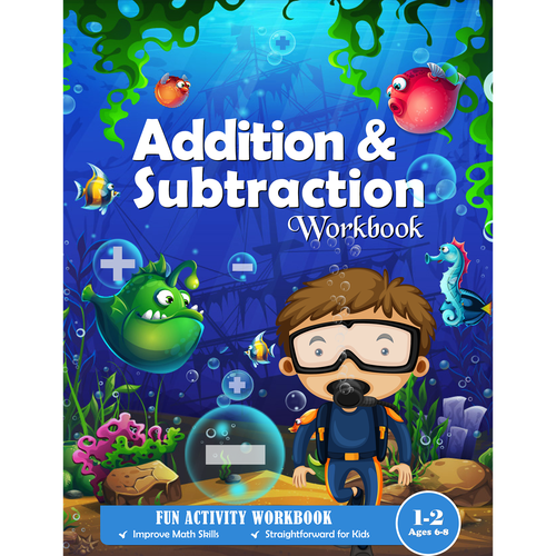 Fun design for kids math workbook Design by H-Izz Design