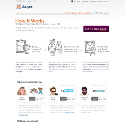Redesign the “How it works” page for 99designs Réalisé par iva