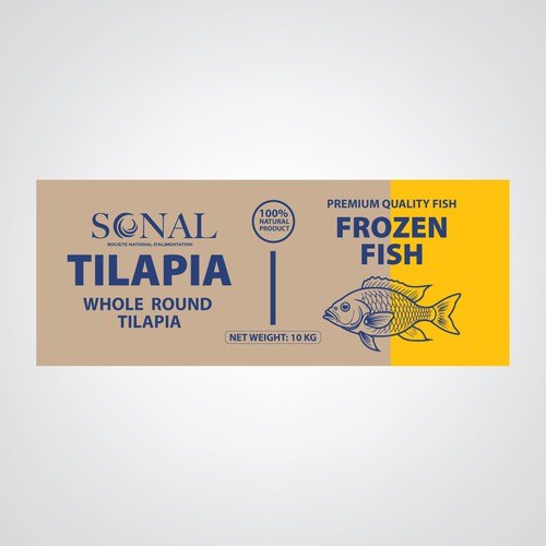 TILAPIA MASTER CARTON WITH YELLOW BACKGROUND Design by Monsorul Alam