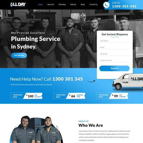 Plumbing Company Website Design Design by ♾️e2infinity♾️