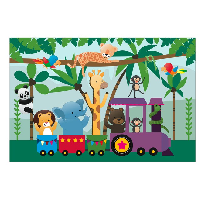 Design fun and engaging baby placemats with animal scenes