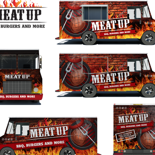 Meat centric food truck Needs a wrap Car, truck or van wrap contest