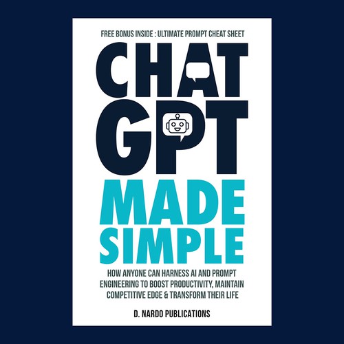 Professional Cover for BEST-SELLING BOOK about ChatGPT & AI Design by Mudee