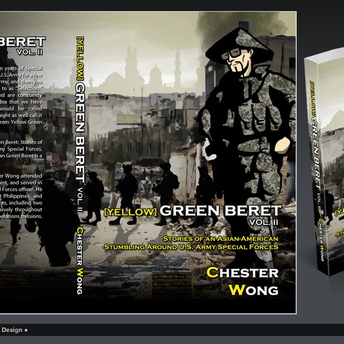 book cover graphic art design for Yellow Green Beret, Volume II Design by Mac Arvy