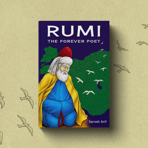 Rumi "The Forever Poet" Book Cover Illustration