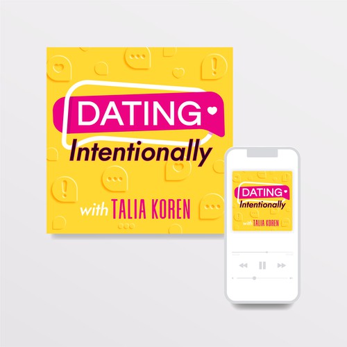 Create stand-out podcast art for a modern dating advice show Design by Nat Herrera