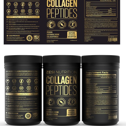 Design an attention grabbing, modern label for our collagen supplement Diseño de Imee008