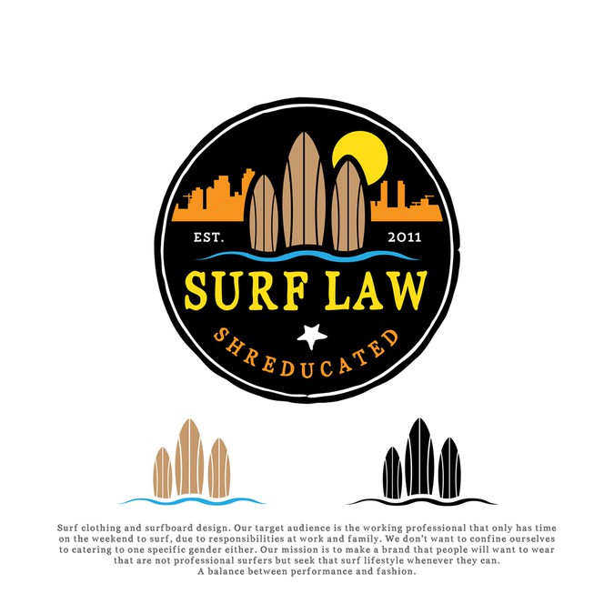 Surf Law Logo Design Logo Design Contest