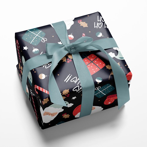 Design a Christmas Pattern for Luxury Decorative Gift Boxes Design réalisé par Fran.illus