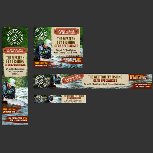 Create great looking banner ads for fly fishing retail business