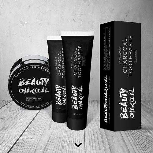 Design A Simple Label & Package for Charcoal Toothpaste Product