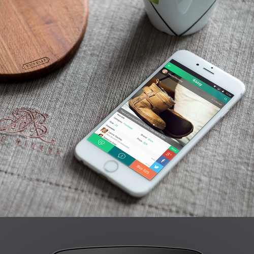 Mobile App Kidzy 2 simple screens + Logo. Design by Makak._.Studios