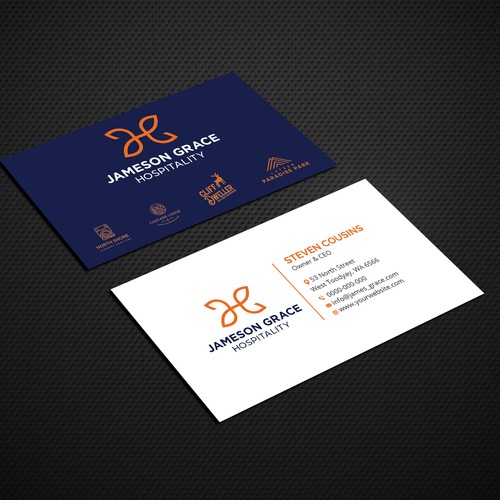 Create a modern and clean business card for a parent company with 4 subsidiaries Design by VIVID_Design.