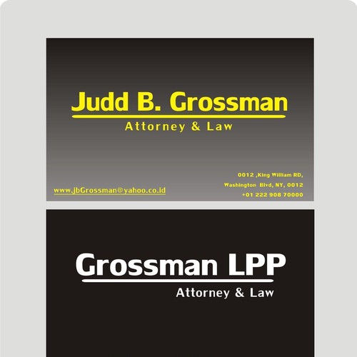 Help Grossman LLP with a new stationery Ontwerp door puwpuwt_aj