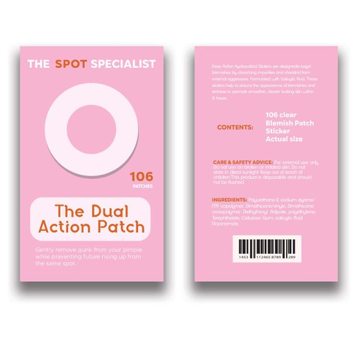 Pimple Patch PACKAGING to appeal to FEMALE BEAUTY user Design by 04kk graphics