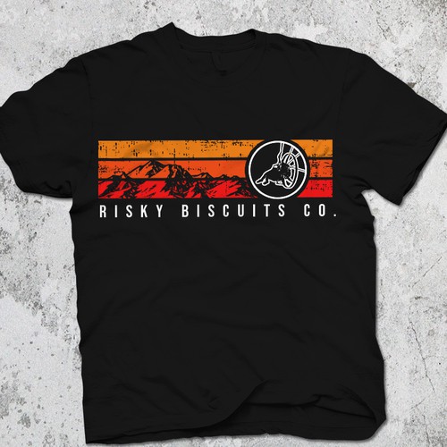Adventurous paramotor t-shirt design for risky biscuits co.