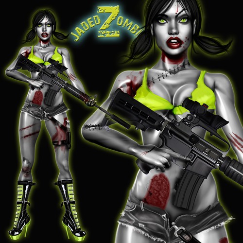 Hot Zombie girl for new brand Jaded Zombie Design por Giulio Rossi