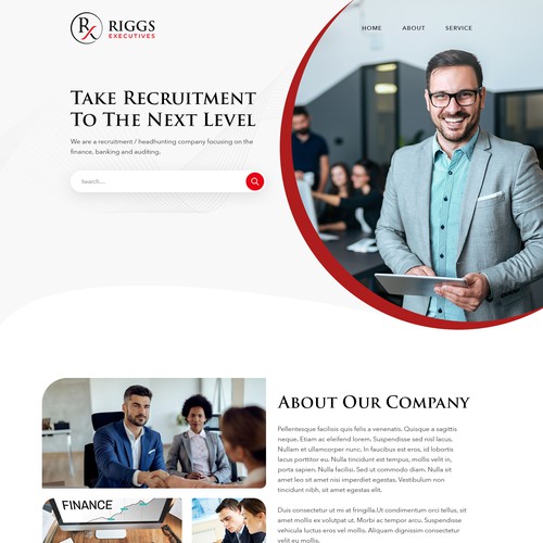 Designs | RIGGS Executives Homepage | Web page design contest