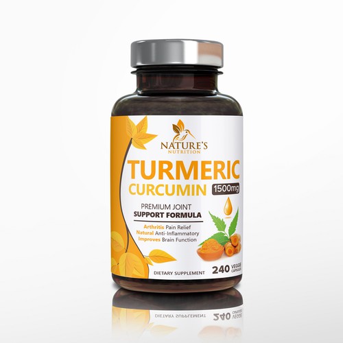 Nature's Nutrition needs a "beautiful label" for its Turmeric Extract bottle Design by DesignSBS