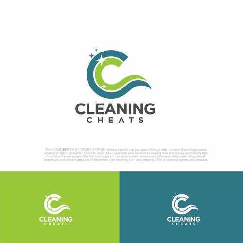 Fun logo design for a cleaning blog and product line Design by F3design™⭐