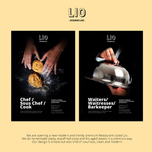 Job recruitment Poster for modern Premium Restaurant Design by Ferdi.182