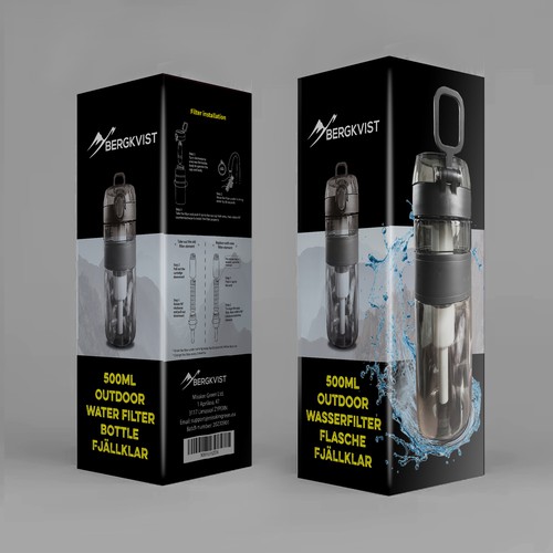 Design di [HOT] - LONG TERM - Packaging Design for Outdoor Water Filter Bottle 500ml di JavanaGrafix