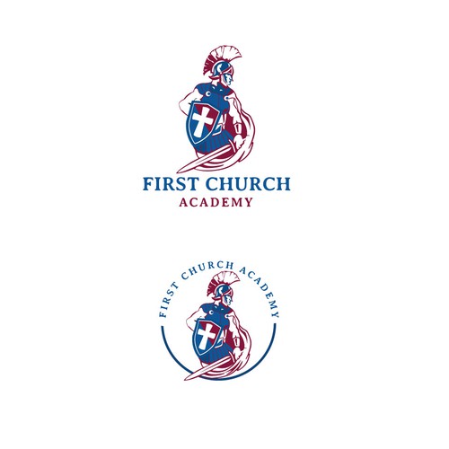 Christian school logo incorporate the armor of God and names of the pieces Design by sloba0512