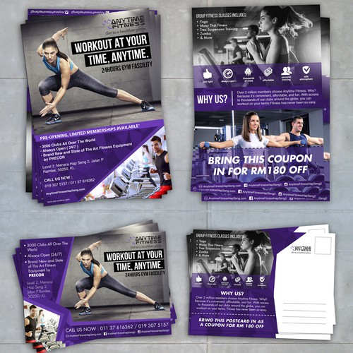 Gym Fitness Campaign For Anytime Fitness Postcard Flyer Or Print Contest 99designs