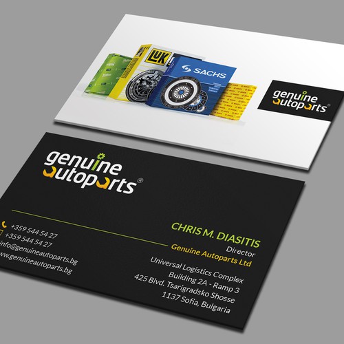 RE create a COOL black background Professional Business card