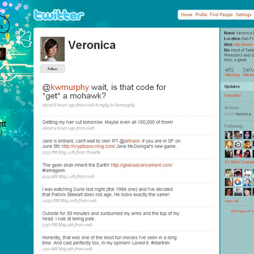 Twitter Background for Veronica Belmont Design por sonusharma