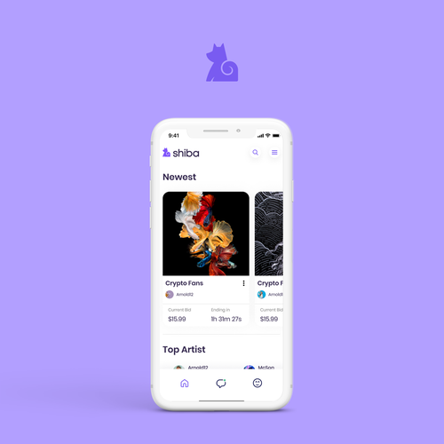 [URGENT] We need a BEAUTIFUL home screen for our NEW art mobile app Design by Aryafianto
