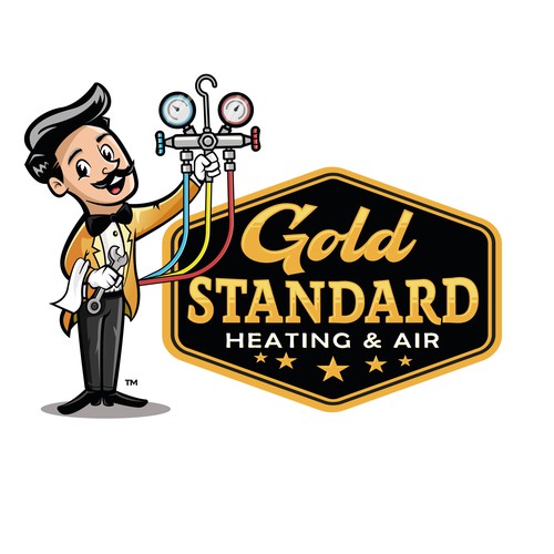 Powerful and Charming Character logo for an Heating and Air Company Design by Bezzot!design