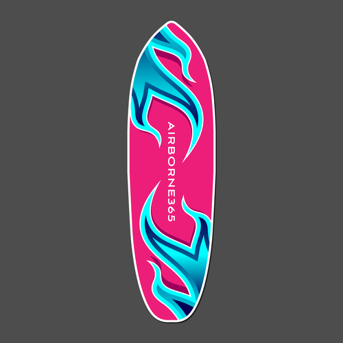 Surfboard Style Skate Deck Design Design by Digital Man ✅