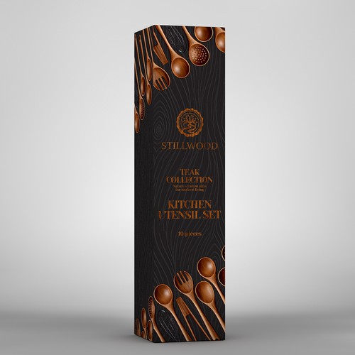 Designs | Premium Box Packaging Design for Wooden Kitchen Utensil Set ...