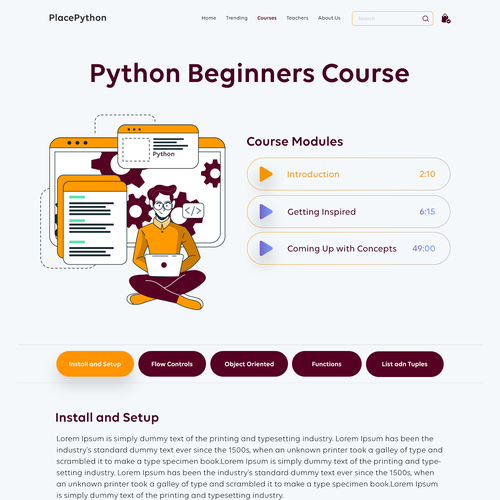 Diseño de Educational and mentoring platform about the Python programming language de Technology Wisdom