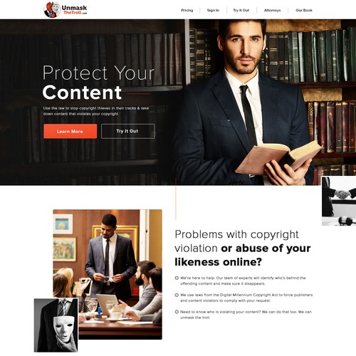 Create an elegant, striking website for a legal service Design by Shivom