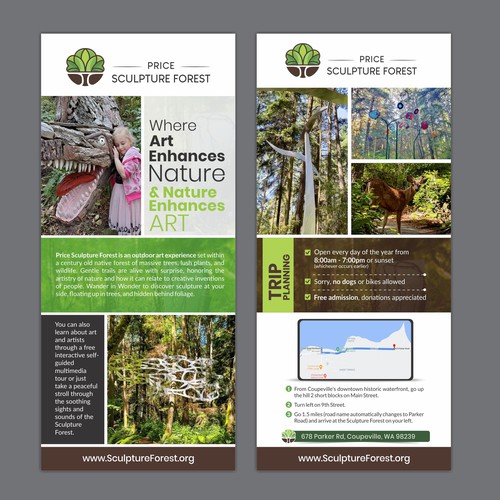 Enticing Rack Card for Unique and Fun Sculpture Park Nature Preserve Design by Dzine Solution