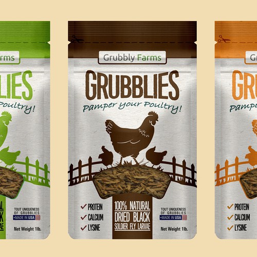 Awesome package needed for pet chicken treats! Design réalisé par Recreo Studio