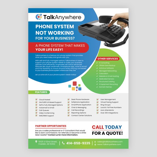 TalkAnywhere Sales Flyer Design by idea@Dotcom