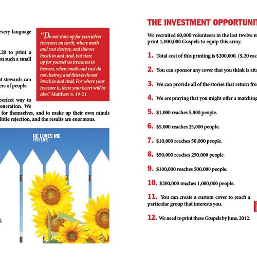 The Pocket Testamant League needs a new brochure design Design by April15th