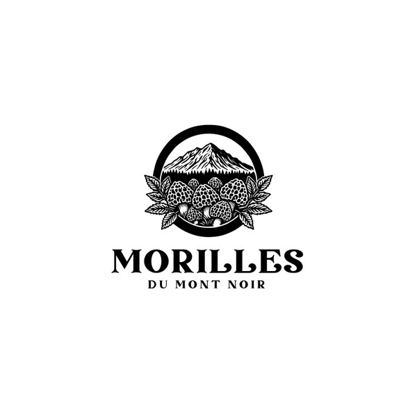 Create an elegant logo for a Morel cultivation and marketing.