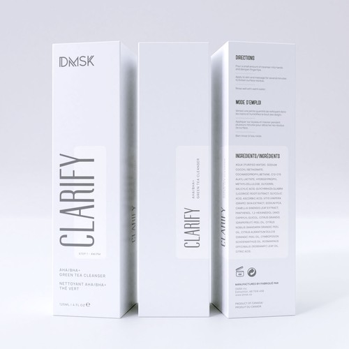 Luxury, high-end product box design for facial cleanser. Design by DG[Graphix]