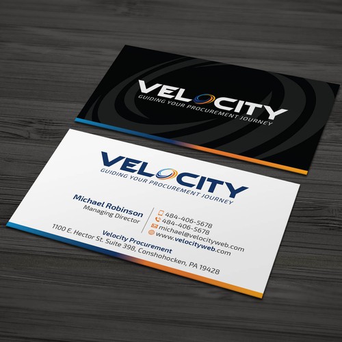 Velocity Procurement - Logo Rebranding - Business Card Design Design by Tcmenk