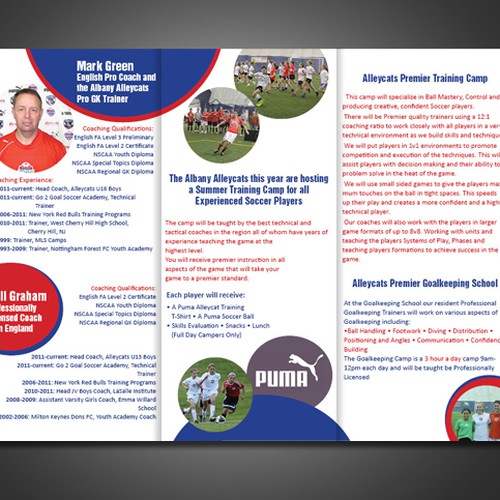Soccer Camp Brochure wanted for Albany Alleycats Premier Soccer Club Design by Totus-Studio
